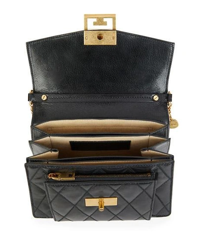 Shop Givenchy Gv3 Small Quilted Leather Crossbody Bag In Black