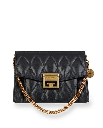Shop Givenchy Gv3 Small Quilted Leather Crossbody Bag In Black