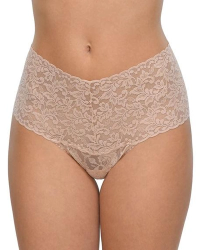 Shop Hanky Panky Retro Signature Lace Thong In Chai