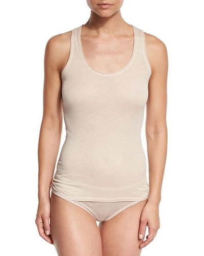 Shop Skin Racerback Organic Cotton Jersey Tank Top In Nude