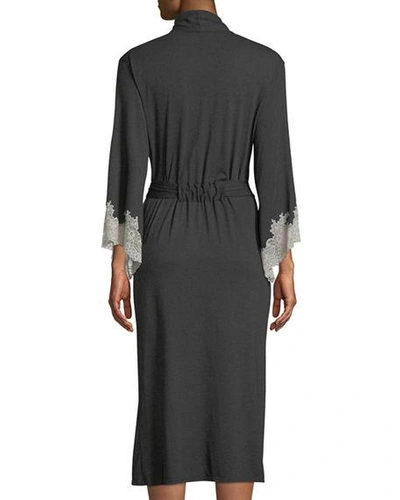 Shop Natori Luxe Shangri-la Knit Robe In Dark Gray