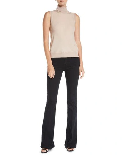 Frame Le Forever Karlie Flare High-rise Jeans In Noir