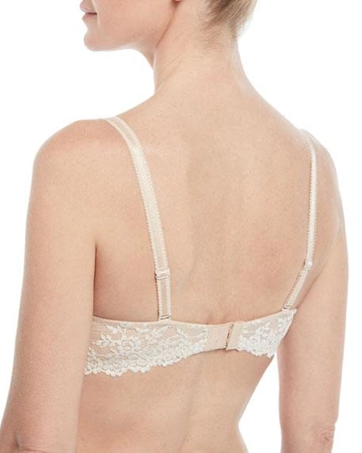Shop Wacoal Embrace Lace Contour Underwire Plunge Bra In Nude/ivory