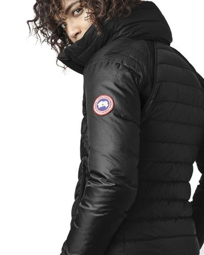 Shop Canada Goose Hybridge Hooded Down Puffer Base Jacket In Black