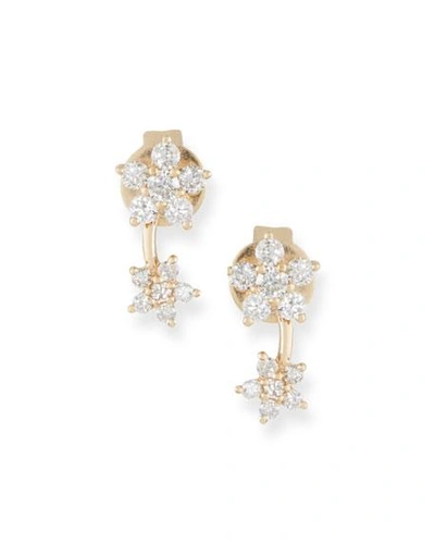 Shop Ef Collection 14k Diamond Flower Stud Earring (left Ear) In Gold