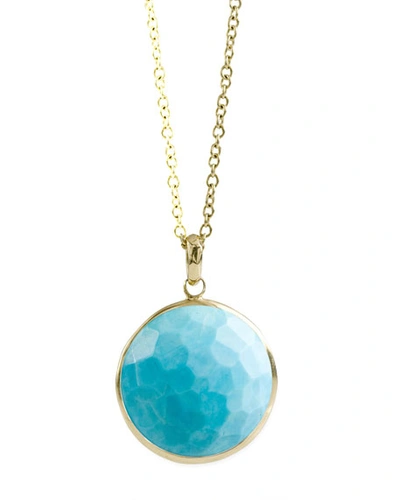 Shop Ippolita Medium Pendant Necklace In 18k Gold In Turquoise