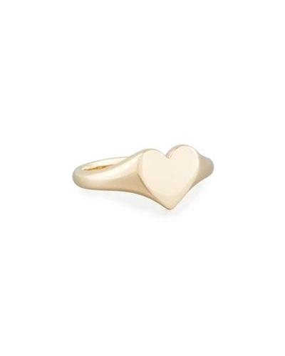 Shop Ef Collection 14k Gold Heart Signet Ring