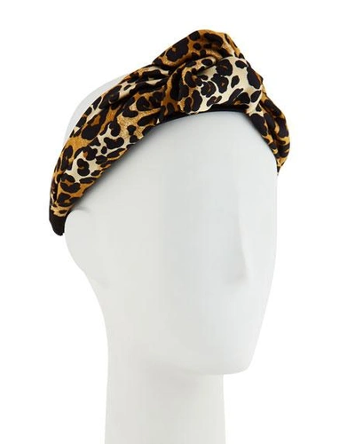 Shop Jennifer Behr Fiona Silk Leopard Knotted Headband
