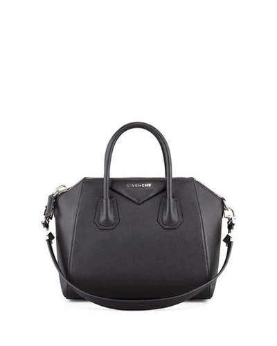 Shop Givenchy Antigona Small Sugar Goatskin Satchel Bag In Black