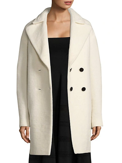 Shop Carven Double-breasted Cocoon Coat In White