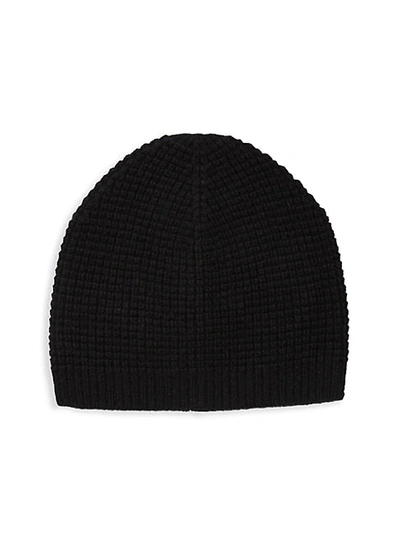 Shop Saks Fifth Avenue Waffle Cashmere Beanie In 001 Black