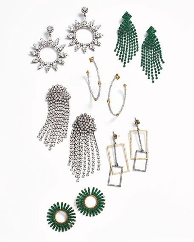 Shop Auden Green Baguette Crystal Curler Earrings In Emerald