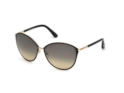Tom Ford Penelope Metal Butterfly Sunglasses In Black