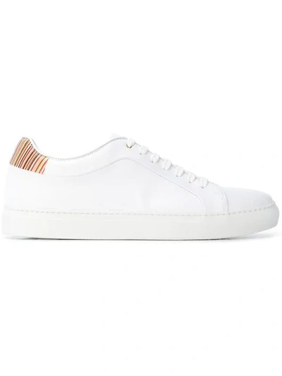 Shop Ps By Paul Smith Striped Detail Sneakers In White