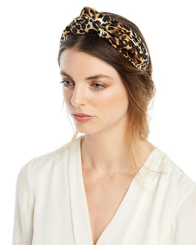 Shop Jennifer Behr Fiona Silk Leopard Knotted Headband