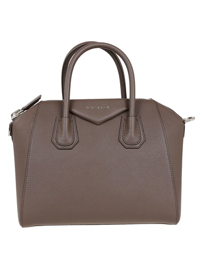 Shop Givenchy Small Antigona Tote In Heather Grey