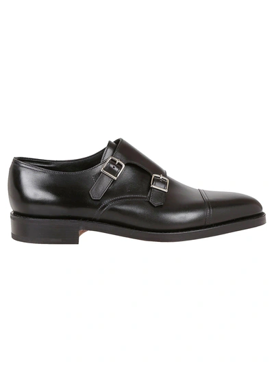 Shop John Lobb William Monk Shoes In Black