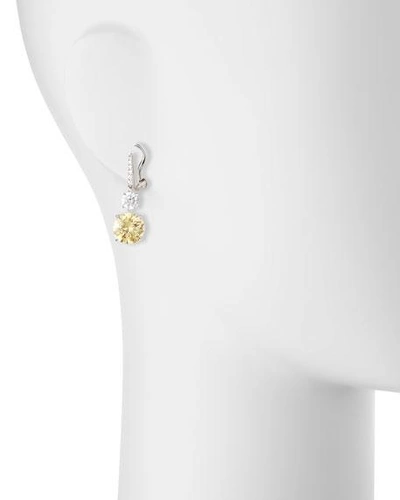 Shop Fantasia By Deserio 10.0 Tcw Canary/clear Cubic Zirconia Drop Earrings In Clear/canary