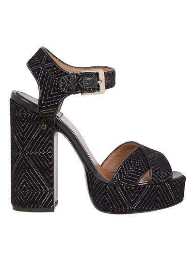 Shop Laurence Dacade Embroidered Platform Sandals In Black