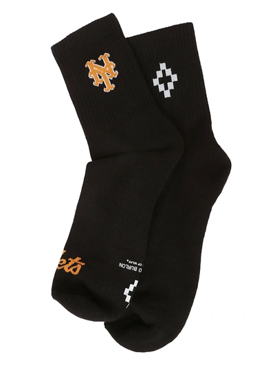 Shop Marcelo Burlon County Of Milan Ny Mets Short Socks In Black Multi