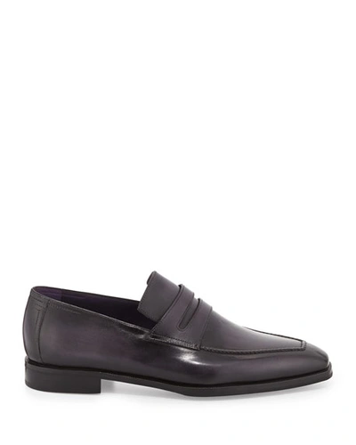 Shop Berluti Andy Leather Loafer, Black