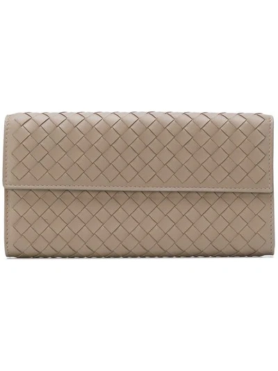 Shop Bottega Veneta Continental Wallet In Neutrals