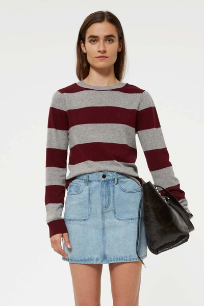 Shop Rebecca Minkoff Tara Sweater In Dark Red/heather Grey