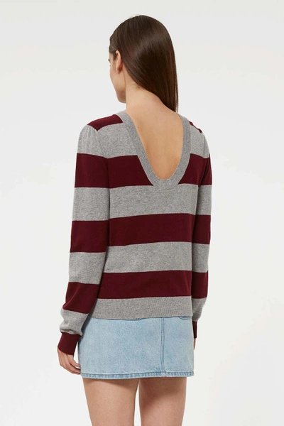 Shop Rebecca Minkoff Tara Sweater In Dark Red/heather Grey