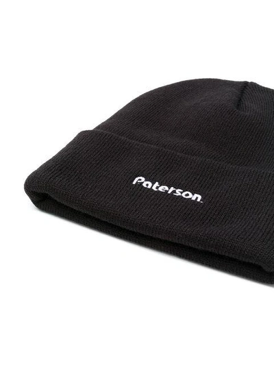 Shop Paterson Embroidered Logo Beanie In Black