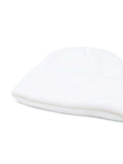 Shop Paterson. Embroidered Logo Beanie - White
