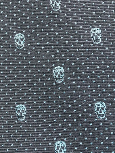 Shop Alexander Mcqueen Skull Printed Tie - Blue
