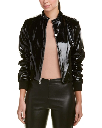 Shop Alice And Olivia Nixon Leather Jacket In Black