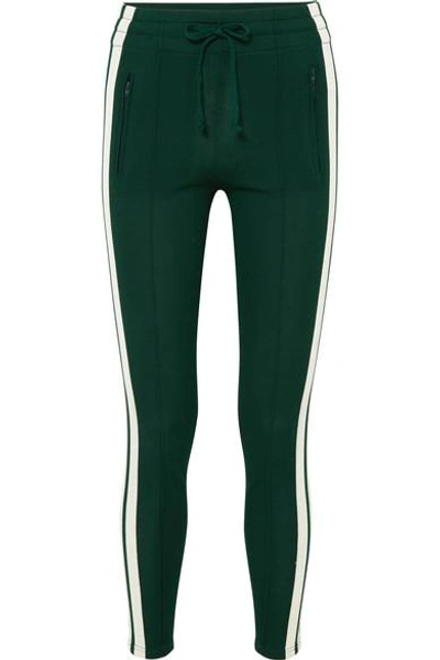 Shop Isabel Marant Étoile Dario Striped Jersey Track Pants In Forest Green