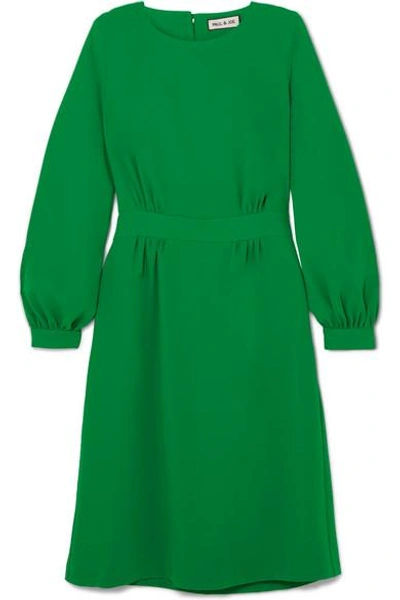 Shop Paul & Joe Voyage Belted Twill Dress In Green
