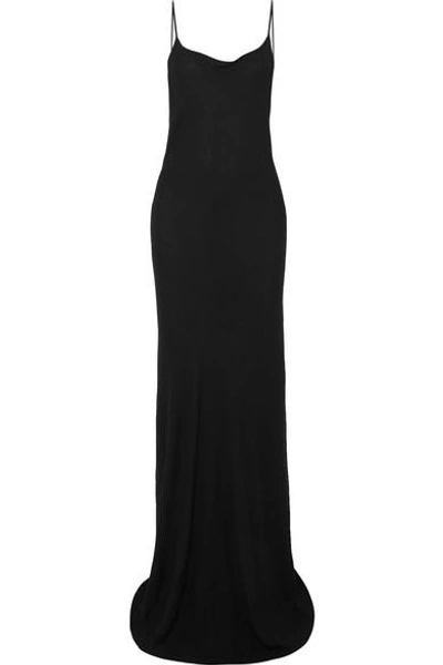 Shop Ann Demeulemeester Open-back Jersey Maxi Dress In Black