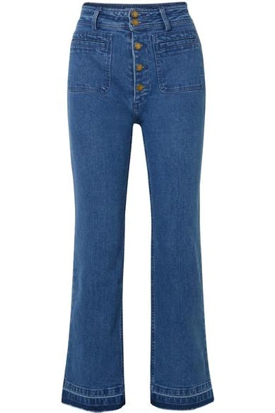 Shop Apiece Apart Marston High-rise Straight-leg Jeans In Blue