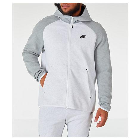 white and grey tech fleece