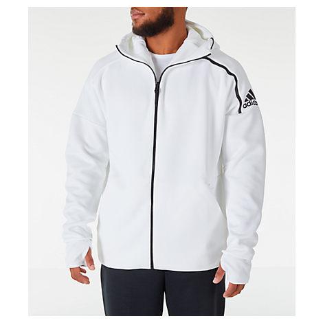 Adidas Originals Men S Z N E Fast Release Full Zip Hoodie White Modesens