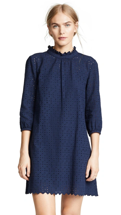 Shop Birds Of Paradis The Madison High Neck Dress In Navy