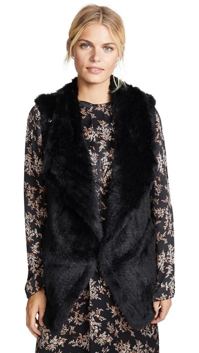 Shop June Asymmetric Fur Vest In Black