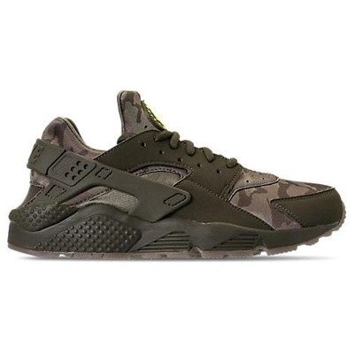 Nike Men's Air Huarache Run Camo Casual Shoes, Green | ModeSens