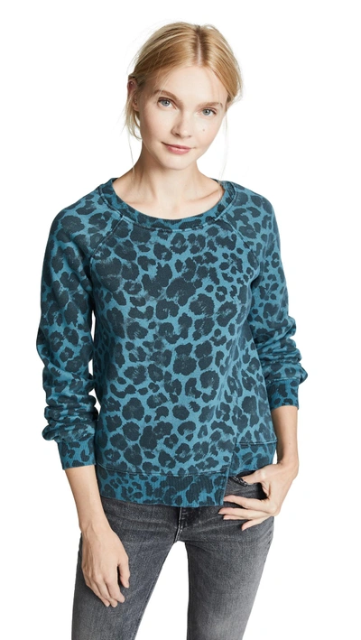 Shop Pam & Gela Leopard Sweatshirt In Blue Leopard Print