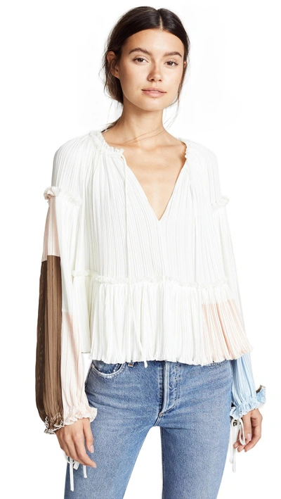 Shop 3.1 Phillip Lim / フィリップ リム Gathered Pleat Top In White Multi