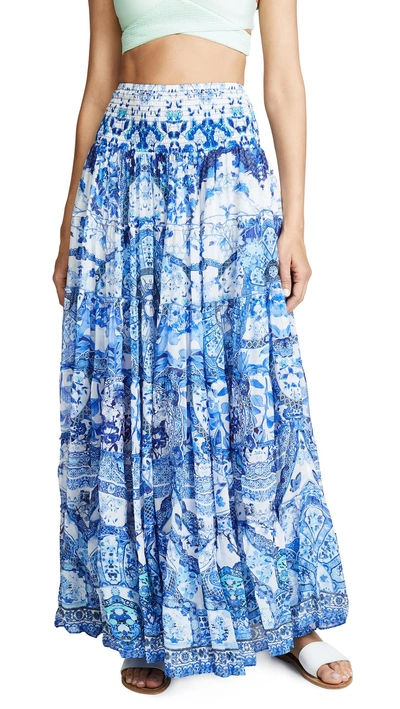 Shop Camilla Sheer Tiered Maxi Skirt / Dress In Eternity's Empire