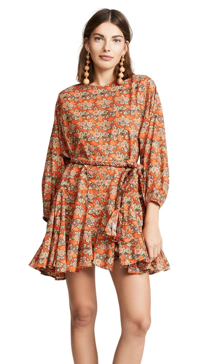 Shop Rhode Ella Dress In Tangerine Blossom