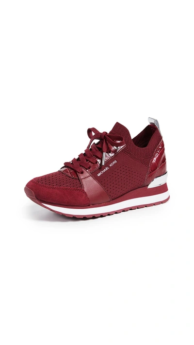 Michael Michael Kors Billie Knit Trainer Sneakers In Maroon | ModeSens