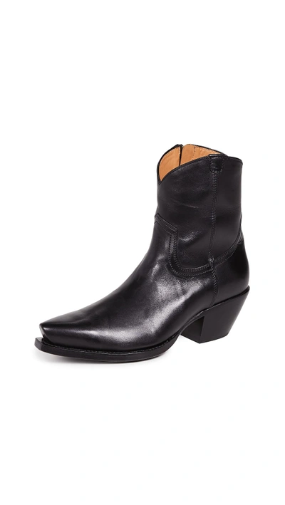 Shop R13 Cowboy Ankle Boots In Black/black