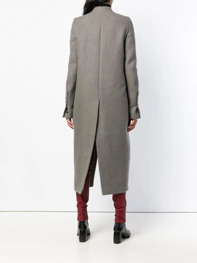 Shop Rick Owens Long Coat - Grey