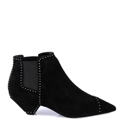 Shop Saint Laurent Suede Ankle Boots In Black