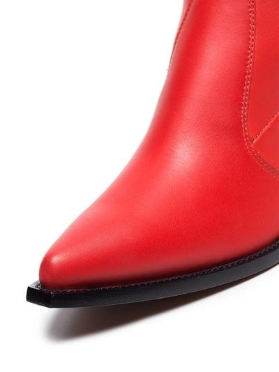 Shop Givenchy Red 60 Over-the Knee Leather Cowboy Boots